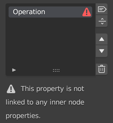 Screenshot of the "Property List" in the Node Kitchen, showing an unlinked property.