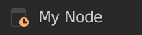 Screenshot of a node entry in the Node Pantry, with a grey icon with an orange clock.